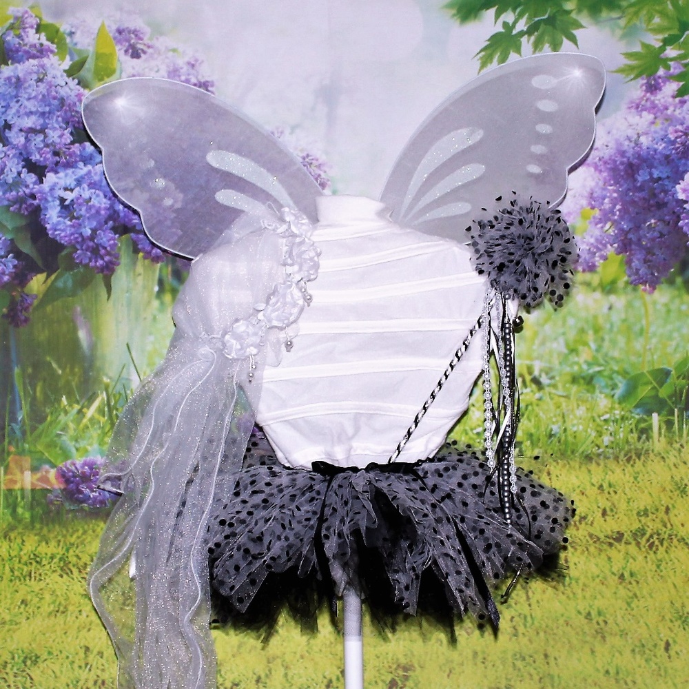 TUTU Black and White Veil Set
